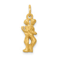 14k Satin Diamond-cut Gemini Zodiac Charm, 20 x 7 mm