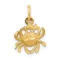 14k Satin Diamond-cut Cancer Zodiac Charm, 17 x 11 mm