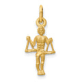 14k Satin Diamond-cut Libra Zodiac Charm, 22 x 9 mm