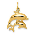 14k Dolphin Pair Charm, 22 x 17 mm