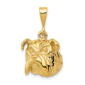 14k Bulldog Pendant, 26 x 16 mm