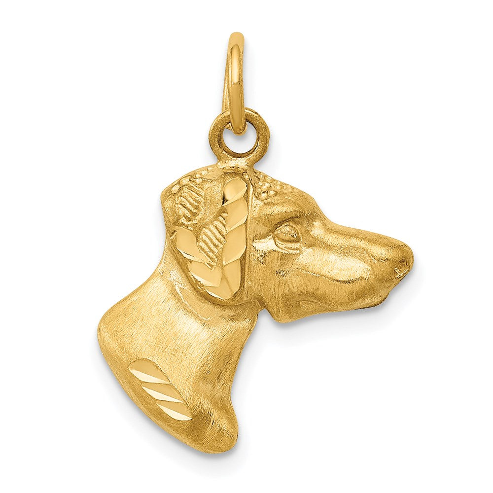 14K Pointer Dog Charm, 24 x 17 mm