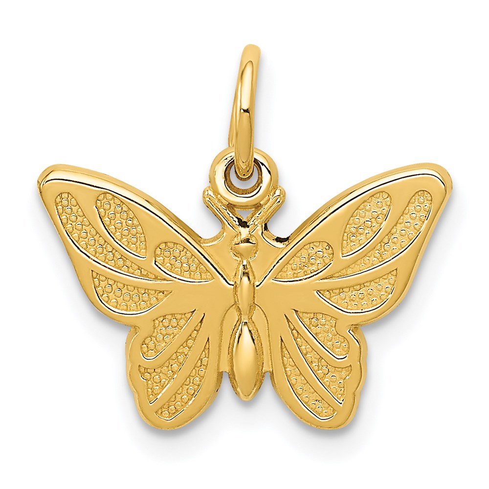 14k Butterfly Charm, 16 x 16.5 mm