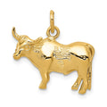 14k Steer Pendant, 19.5 x 21 mm