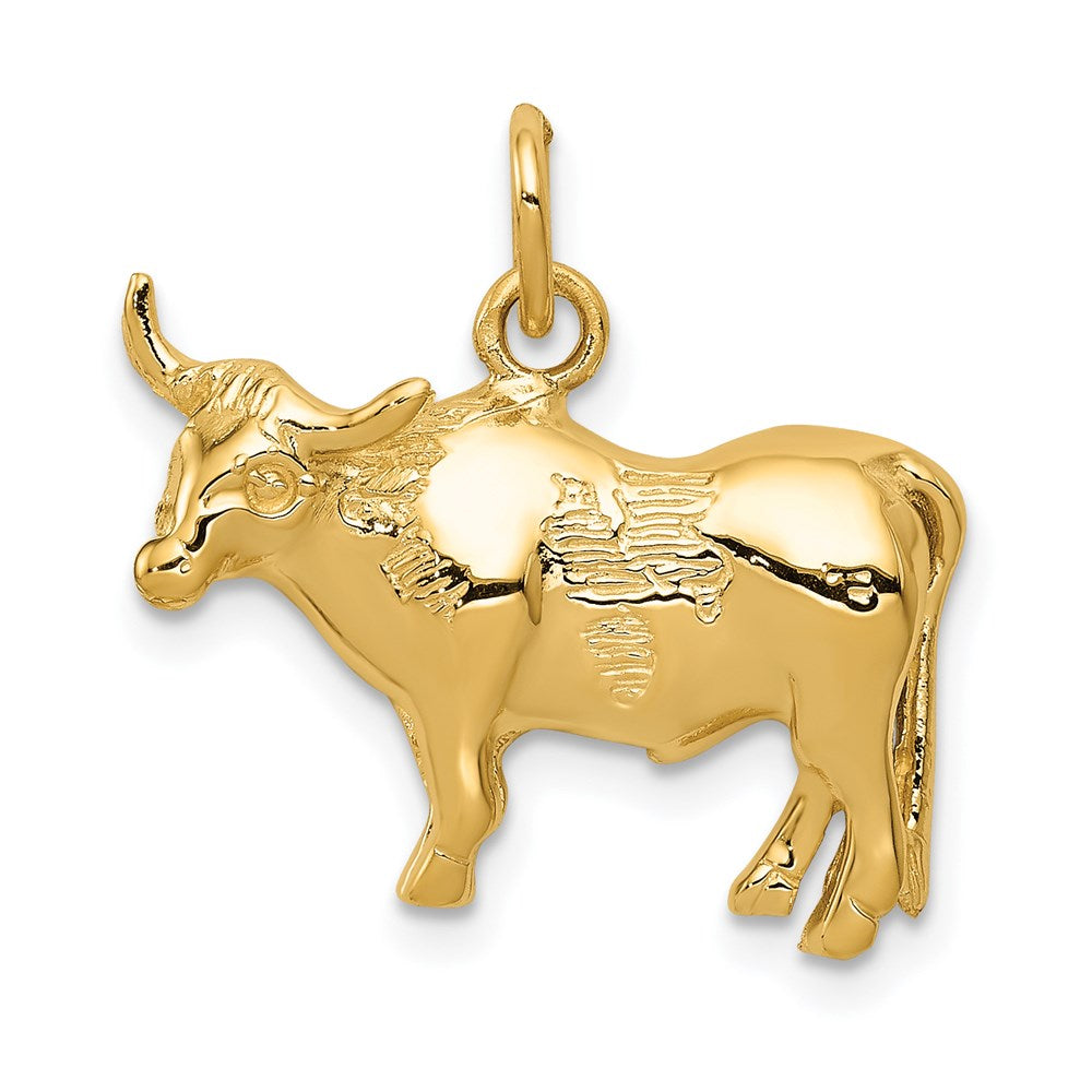 14k Steer Pendant, 19.5 x 21 mm