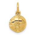 14k Domed Soccer Ball Charm, 15 x 9 mm