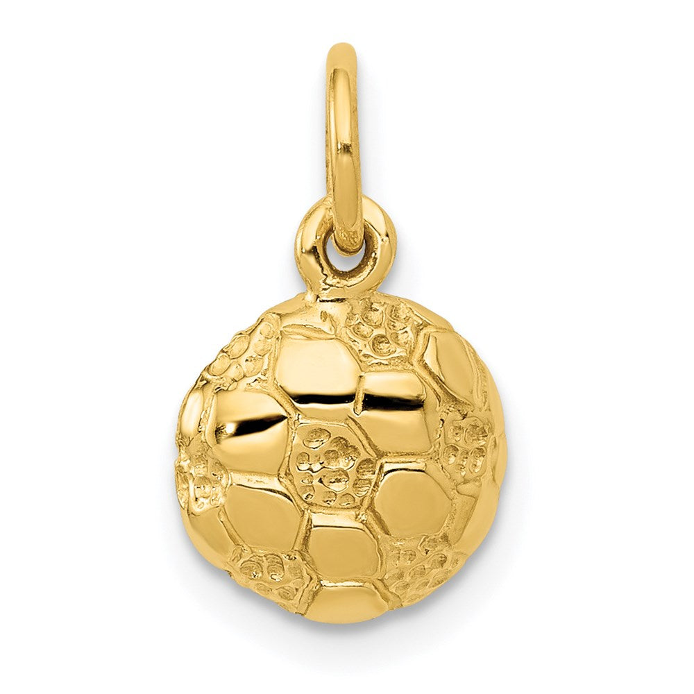 14k Domed Soccer Ball Charm, 15 x 9 mm