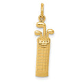 14k Golf Bag Charm, 27 x 7 mm