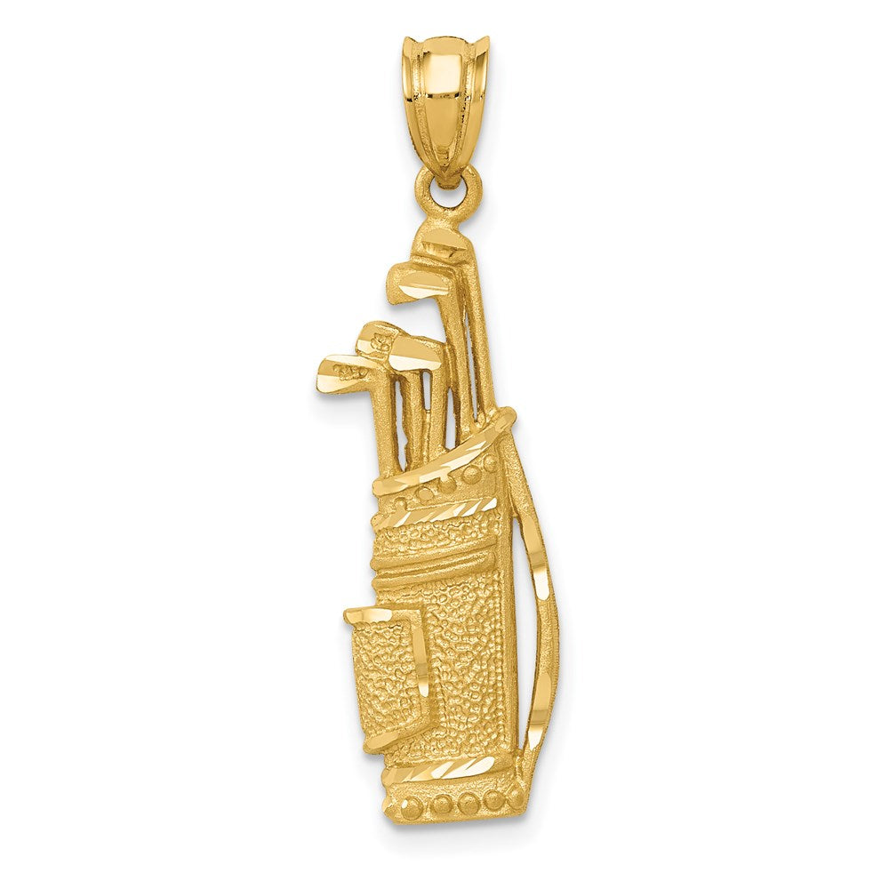 14k Golf Bag Charm, 33 x 10 mm
