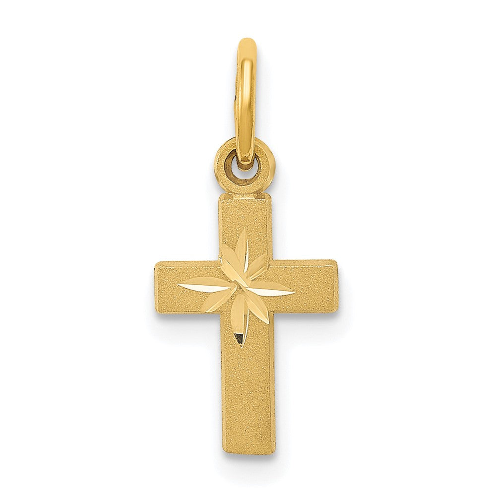 14k Tiny Cross Charm, 19 x 8 mm