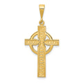 14k Celtic Cross Pendant, 38 x 11 mm