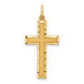 14K Diamond-cut Cross Charm, 33 x 15 mm