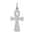14k White Gold Ankh Cross Pendant, 26 x 12 mm