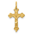 14k INRI Diamond-cut Crucifix Charm, 22 x 12 mm