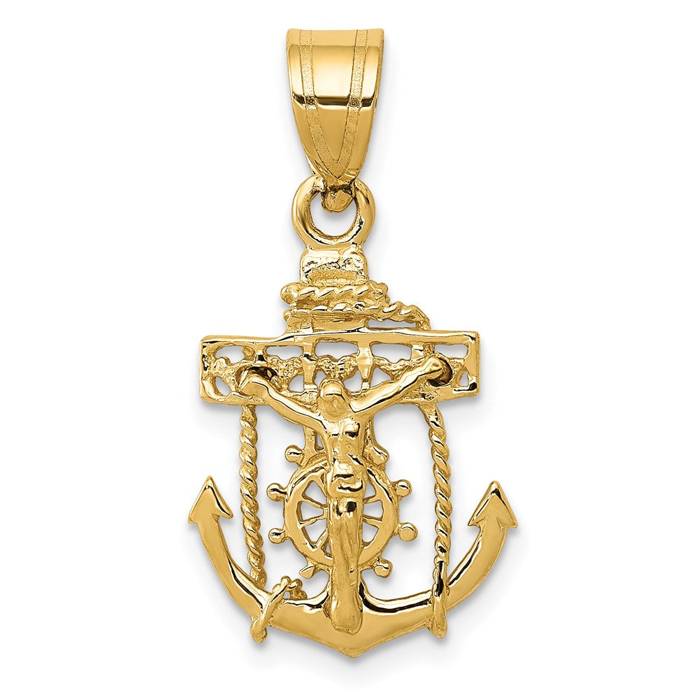 14k Mariners Cross Pendant, 26 x 14 mm