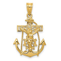 14k Mariners Crucifix Pendant, 29 x 18 mm