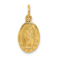 14k Polished Small Saint Christopher Medal Oval Charm, 21 x 9.75 mm