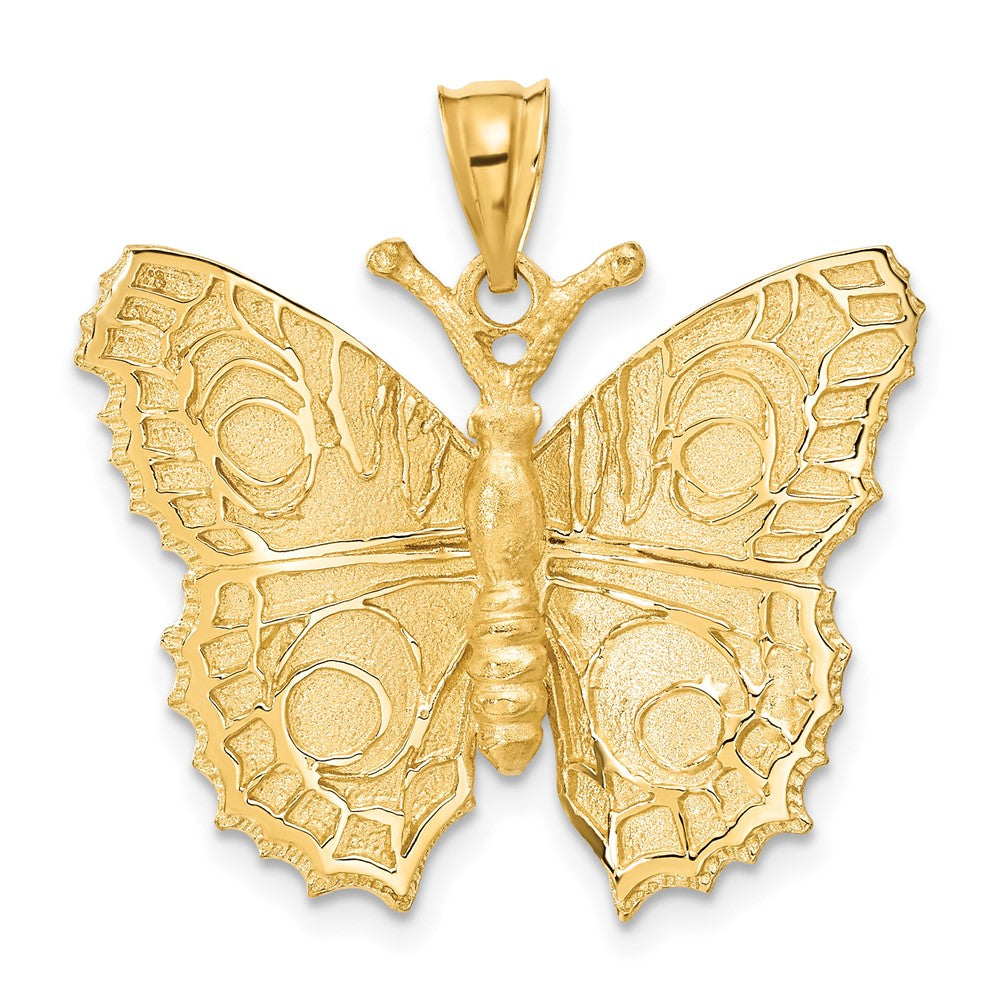 14k Large Butterfly Pendant, 28 x 27 mm