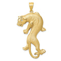 14k Satin and Polished Panther Pendant, 56 x 28 mm