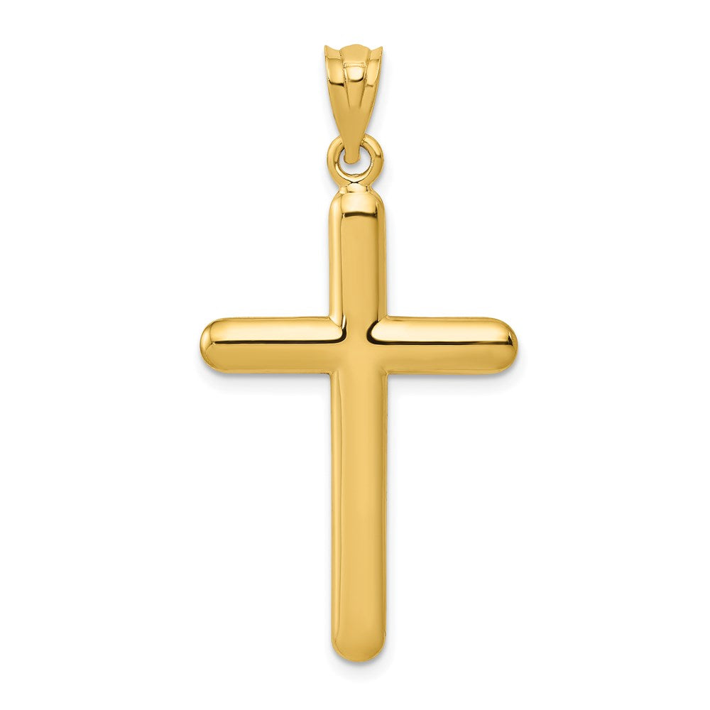 14k Polished Cross Pendant, 39 x 20 mm