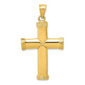 14k Polished Latin Cross Pendant, 47 x 26.5 mm