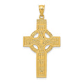 14k Celtic Cross Pendant, 43 x 23 mm