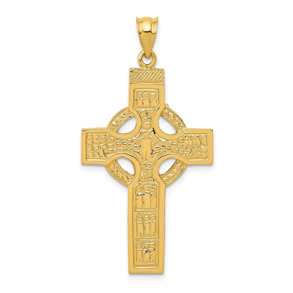 14k Celtic Cross Pendant, 43 x 23 mm