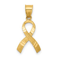 14k Diamond-cut Awareness Ribbon Pendant, 22 x 10 mm