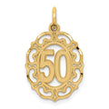 14k 50 in Oval Pendant, 25 x 14 mm