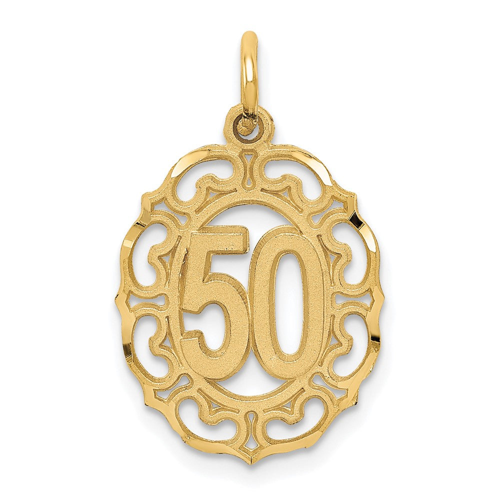 14k 50 in Oval Pendant, 25 x 14 mm