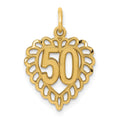 14k 50 in Heart Charm, 21 x 15 mm