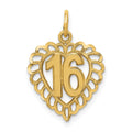 14k 16 in Heart Charm, 21 x 15 mm