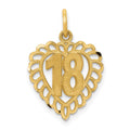 14k 18 in Heart Charm, 21 x 15 mm