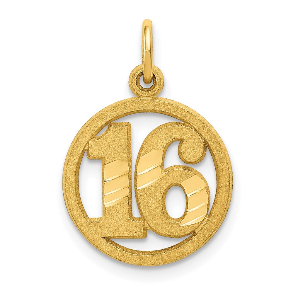 14k 16 in Circle Pendant, 19 x 14 mm