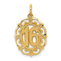 14k 16 in Oval Pendant, 25 x 14 mm