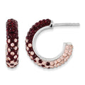Sterling Silver Crystal Hoop Earrings, 22 x 20 mm