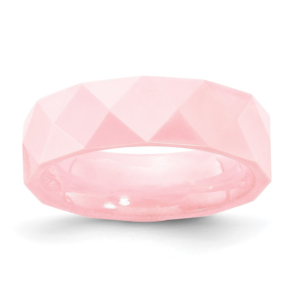 Ceramic Pink Faceted 5.5mm Polished Band, 5.5 mm