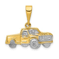 14k and White Rhodium Pick-up Truck Pendant, 22 x 25 mm