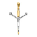 14K Two-tone Crucifix Charm, 38.3 x 25 mm