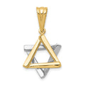 14k Two-tone Star of David Pendant, 28 x 16 mm