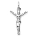 14k White Gold Jesus Charm, 24 x 14 mm