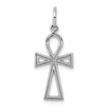 14k White Gold Ankh Cross Charm, 27 x 12 mm