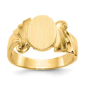 14k 8.5x10.0mm Oval Open Back Signet Ring, Size 6