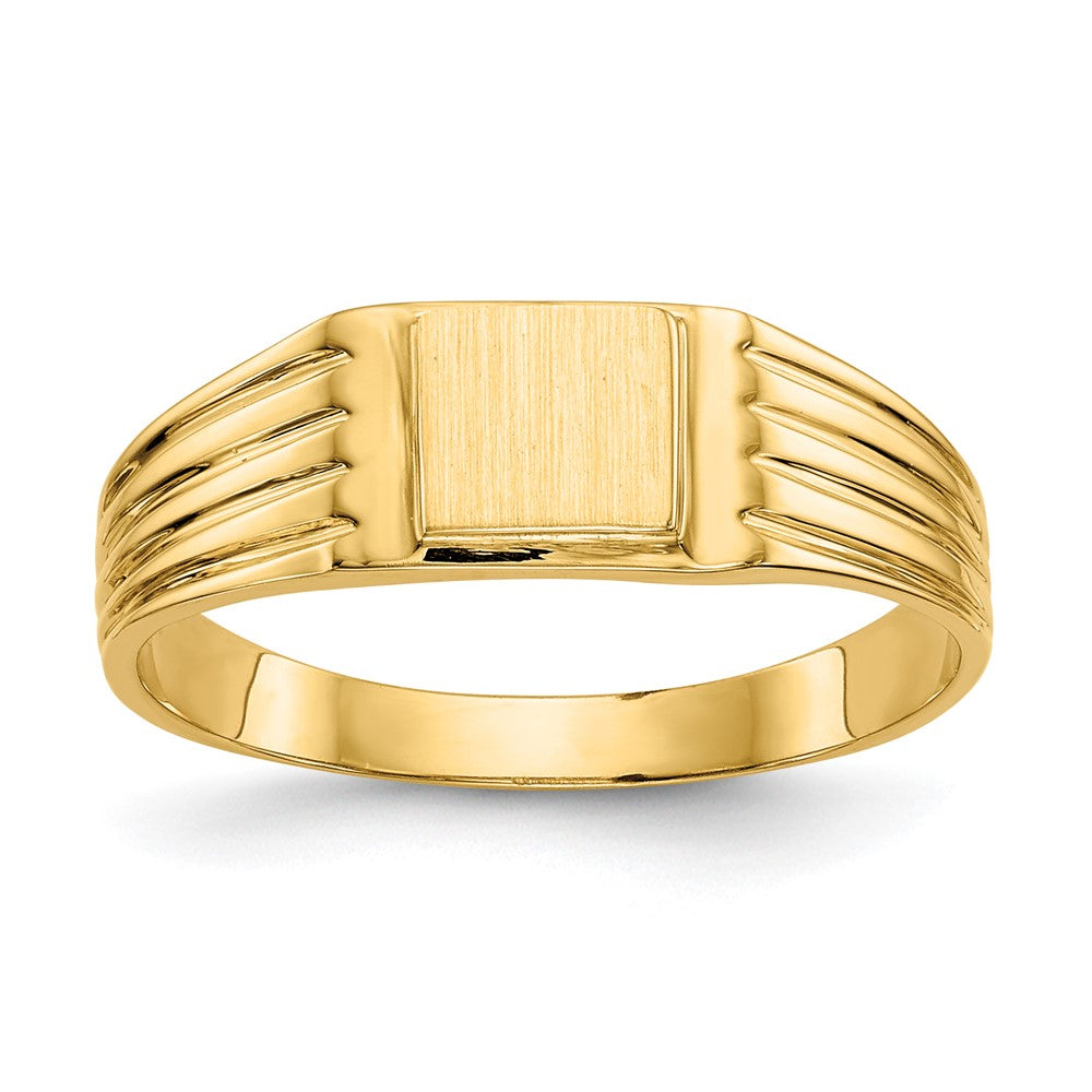 14k 5.25x4.75mm Open Back Size 6 Childs Square Signet Ring