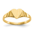 14k 5.5x5.25mm Closed Back Size 3 Childs Heart Signet Ring