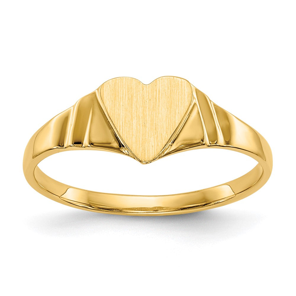 14k 5.5x5.25mm Closed Back Size 3 Childs Heart Signet Ring
