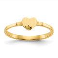 14k Diamond-cut 5.0x4.75mm Closed Back Size 4 Childs Heart Signet Ring