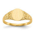 18k 8.0x7.0mm Closed Back Signet Ring, Size 6