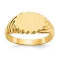 14k 10.0x7.5mm Oval Open Back Scalloped Edge Signet Ring