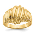 14k Polished Scalloped Dome Ring, Size 7, 5.5 g